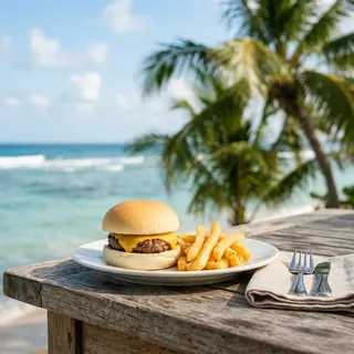 Kids Burger with Fries at ShoreFyre Waikiki