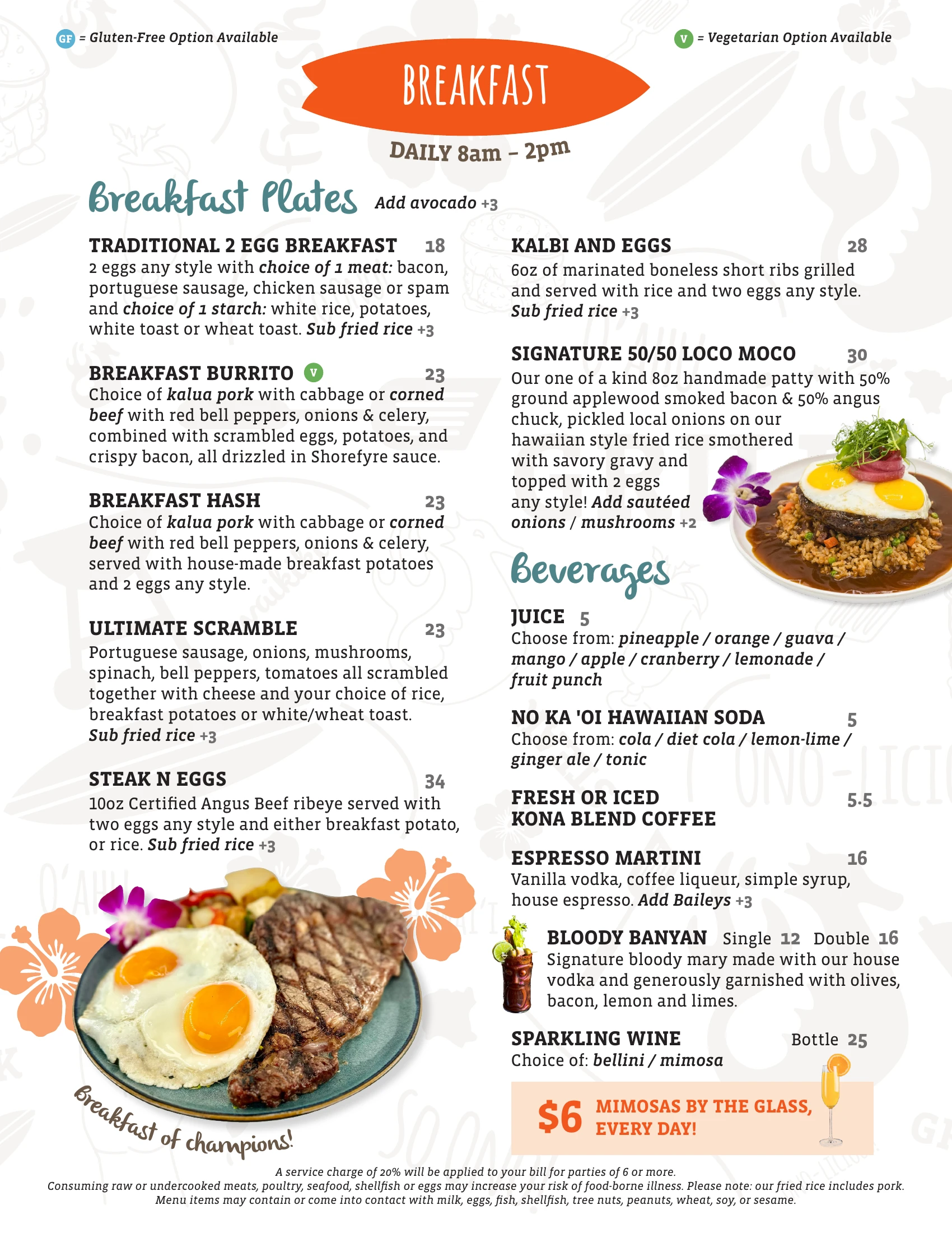 ShoreFyre IMP Menu Page 3 – Brunch & Lunch