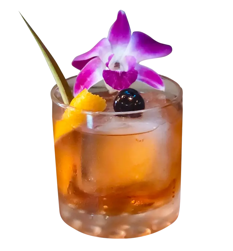 Tiki old fashioned late night at ShoreFyre Waikiki