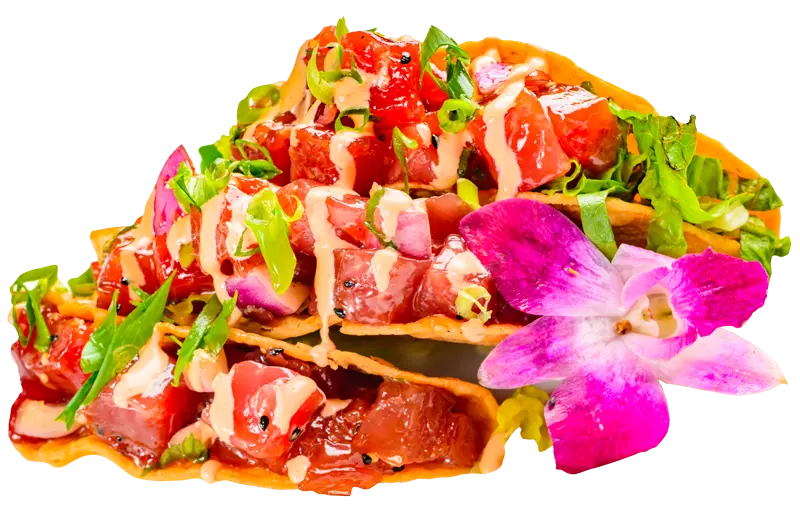 Ahi poke tacos at ShoreFyre Waikiki